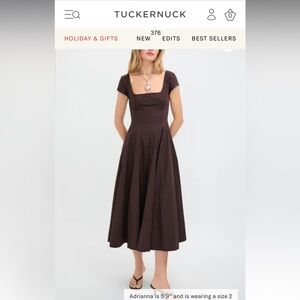 STAUD Chocolate Brown Midi Dress